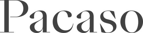 Pacaso wordmark, Soft Charcoal, for light and Bone backgrounds